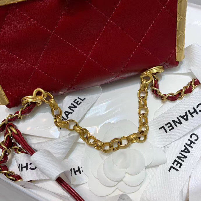 Chanel Kiss-Lock Clasp Bag Red