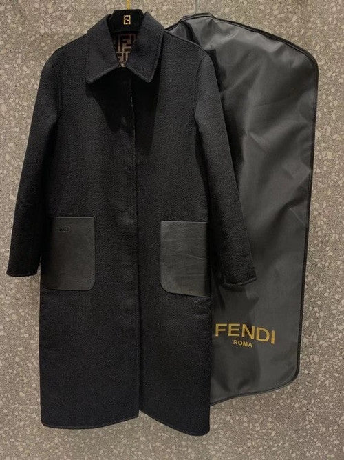 Fendi COAT Black wool Double-sided coat