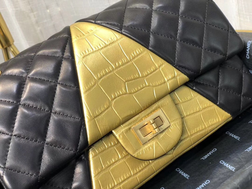 Chanel 2.55 Crocodile Embossed  Handbag