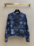 Louis Vuitton 1A8LIN  BLURRY GIANT MONOGRAM COLLARLESS DENIM JACKET