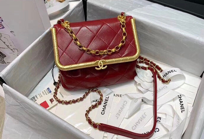 Chanel Kiss-Lock Clasp Bag Red