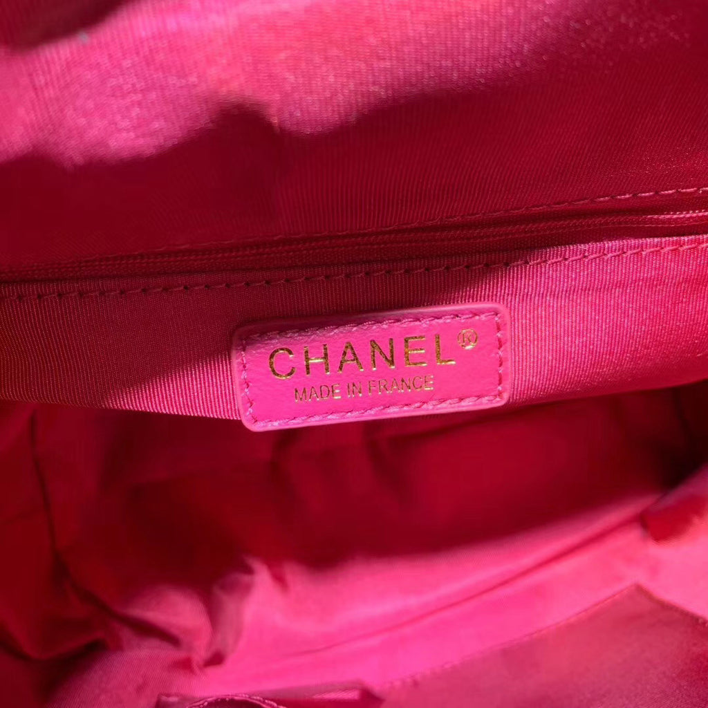 Chanel Printed Canvas  Backpack  White