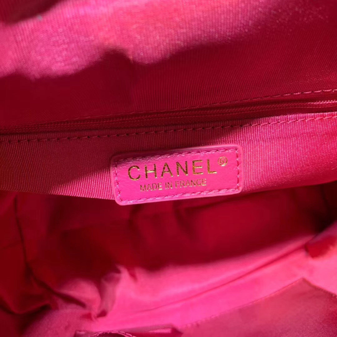 Chanel Printed Canvas  Backpack  White