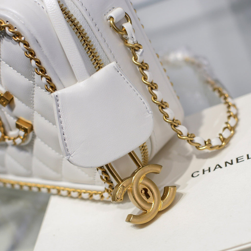 Chanel Small Vanity Case White