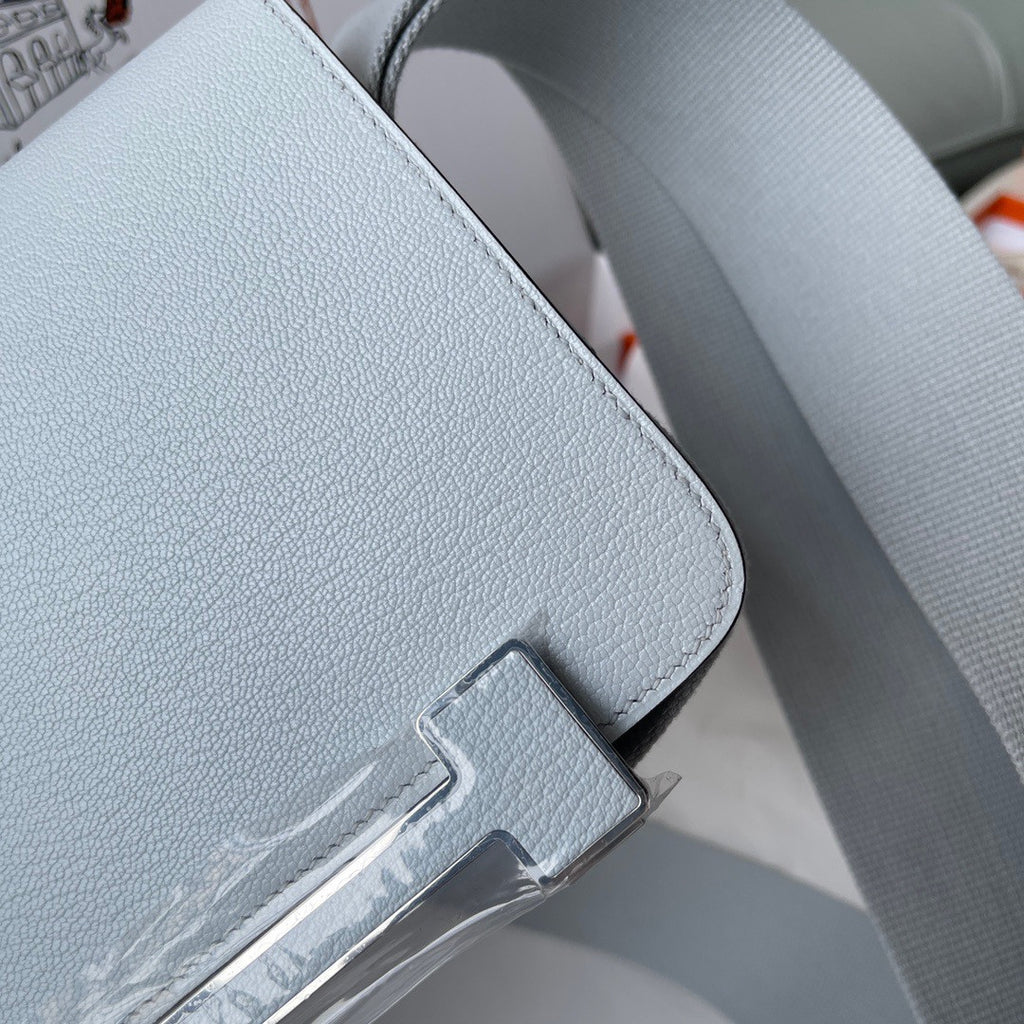 Hermès Geta  T0 Blue Brume Chevre Palladium Hardware