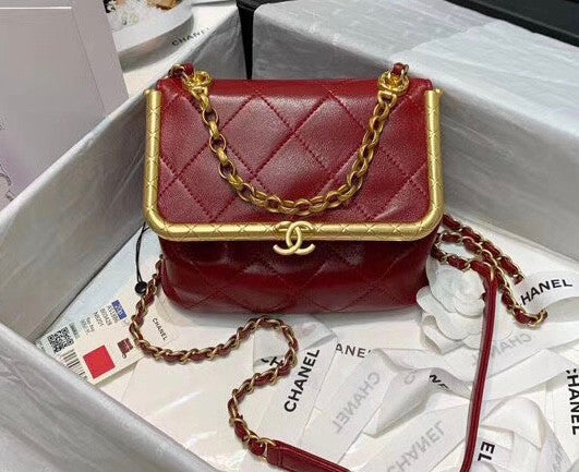 Chanel Kiss-Lock Clasp Bag Red