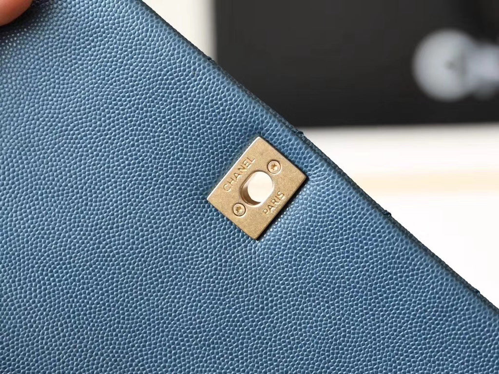 Chanel Mini Coco Handle Bag with Calfskin Handle Blue