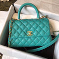Chanel Mini Coco Handle Bag with Calfskin Handle Green