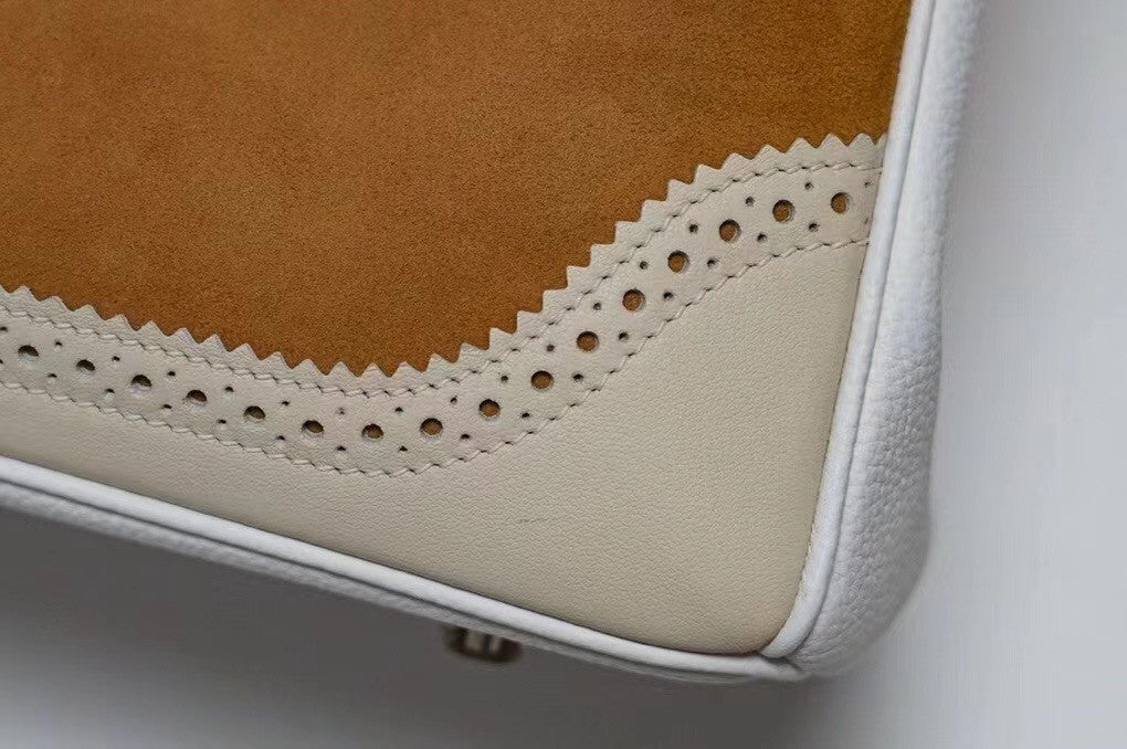 Hermès Special Order Craie Swift & Suede Birkin Ghillies Bag 35cm