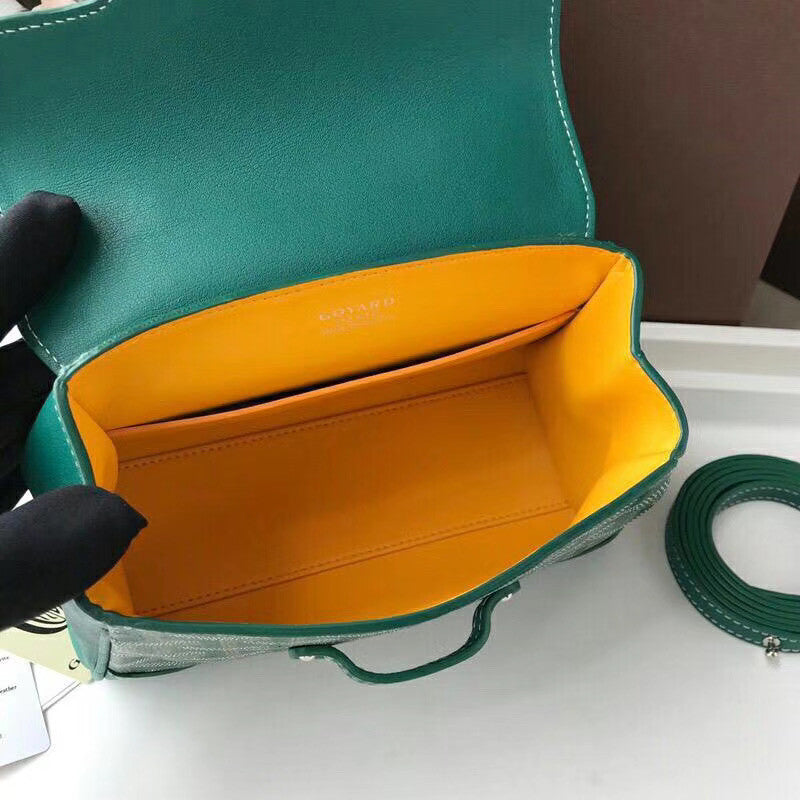Goyard Saigon Mini  Leather Cross Body Bag Green