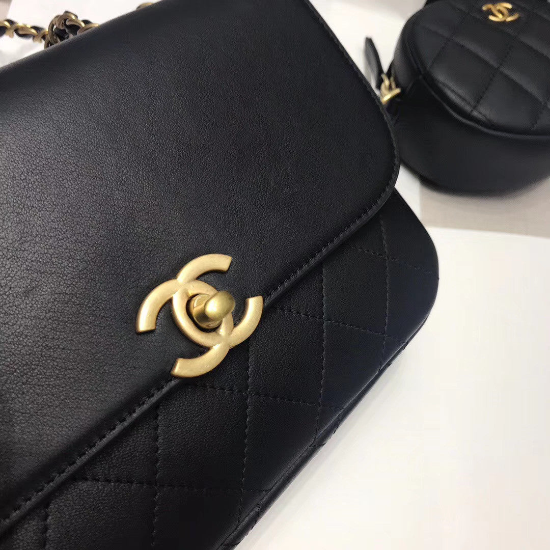CHANEL Flap Bag & Coin Purse Black