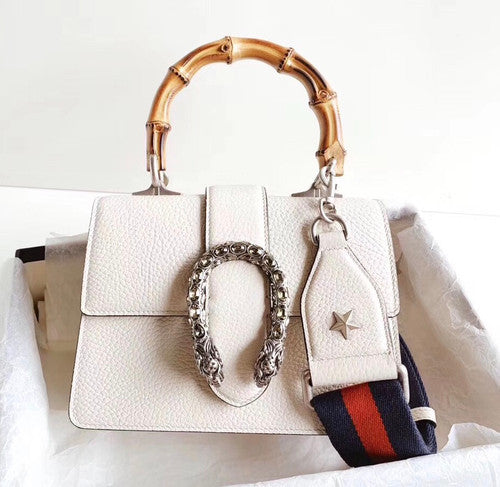 GUCCI Mini Dionysus Leather Top Handle Satchel Ivory