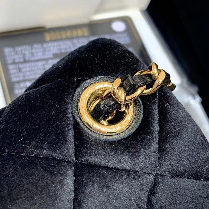 Chanel Velvet Flap Bag Black