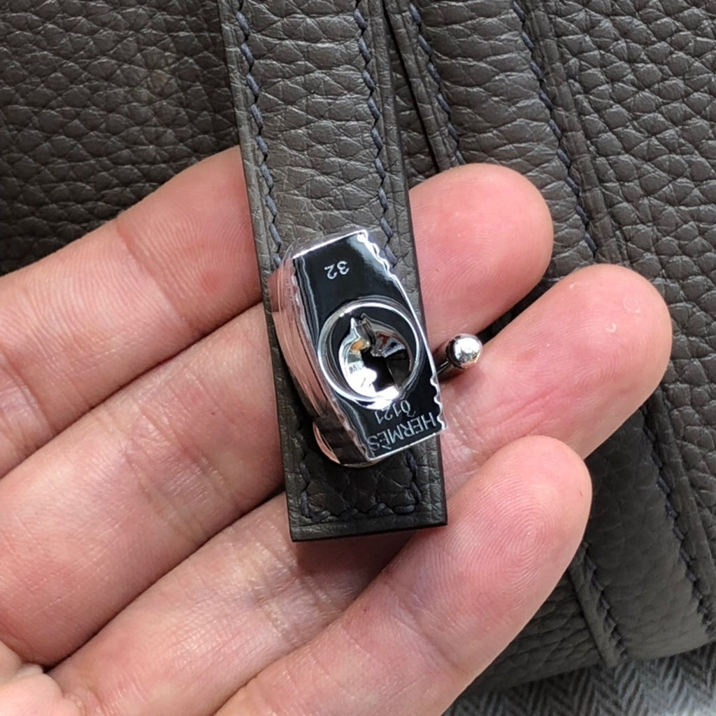 Hermes 8F Etain  Picotin Lock 18 Togo Leather Bag