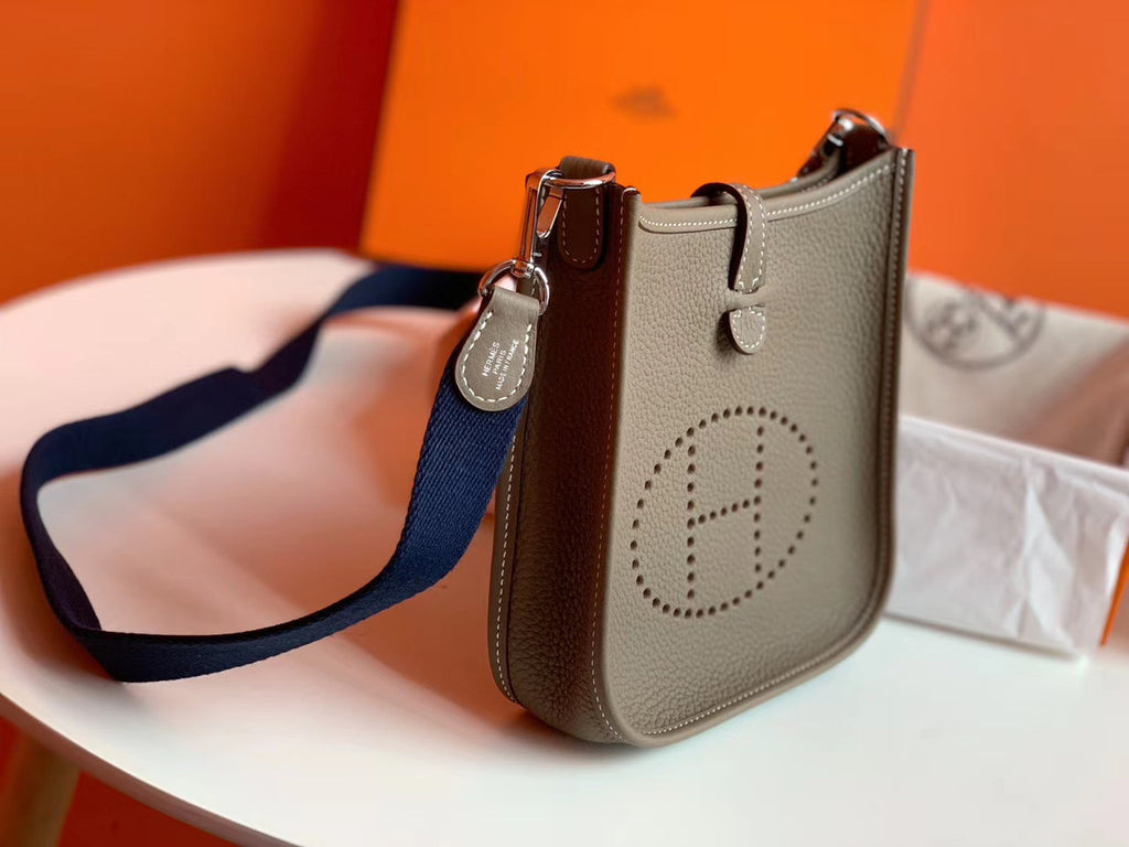 Hermès Evelyne Mini Bag Etoupe Taurillon Clemence Leather