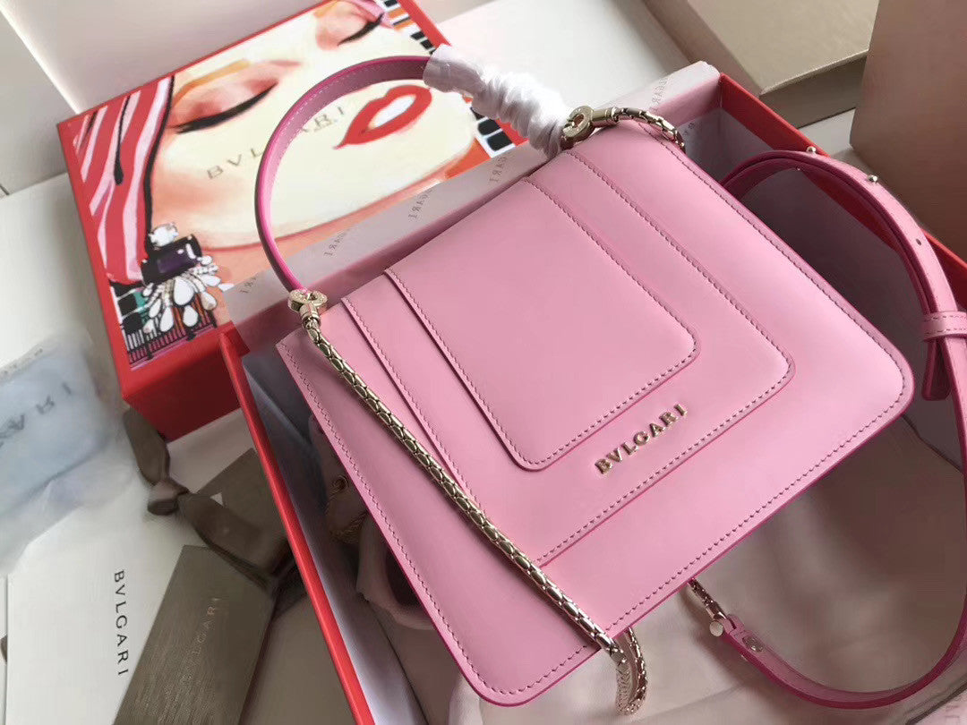 BVLGARI Limited Edition Serpenti Forever leather shoulder bag Pink