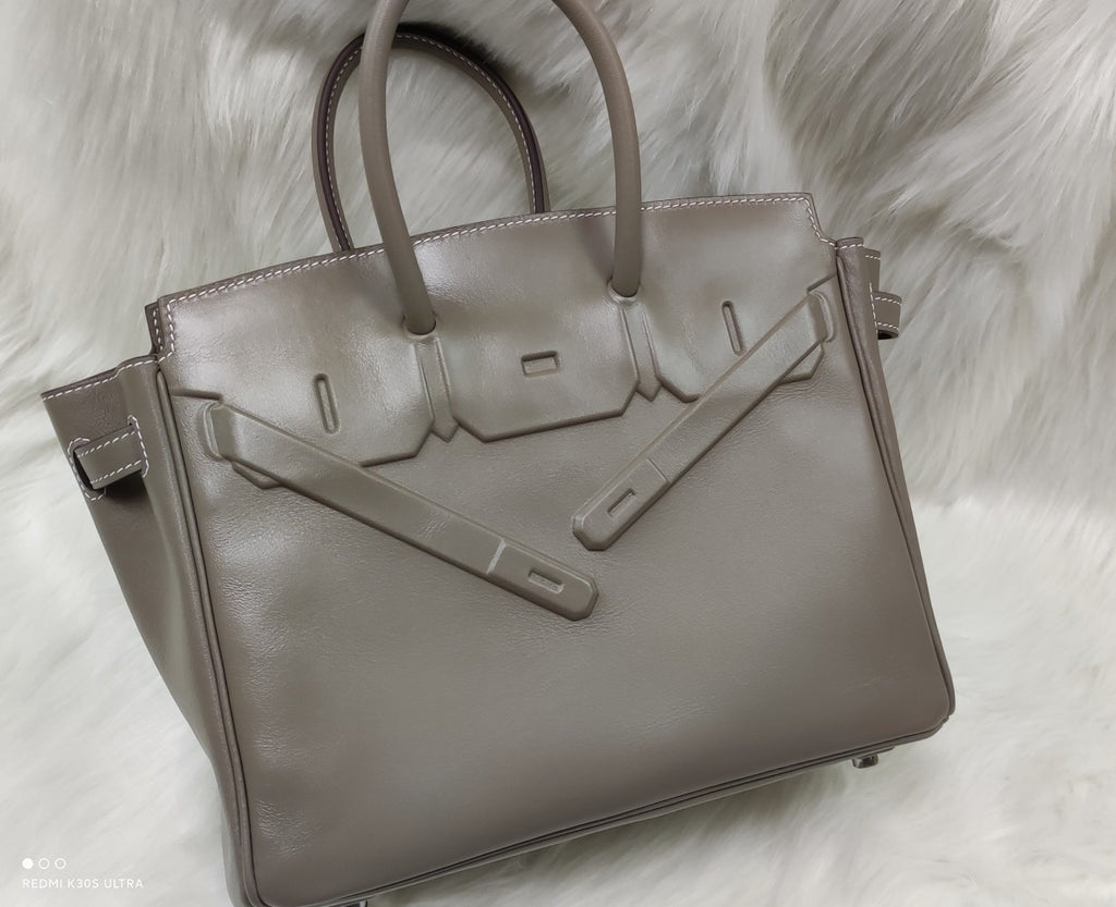 Hermes Shadow Birkin 25 Bag 8F Etain Evercalf Limited Edition