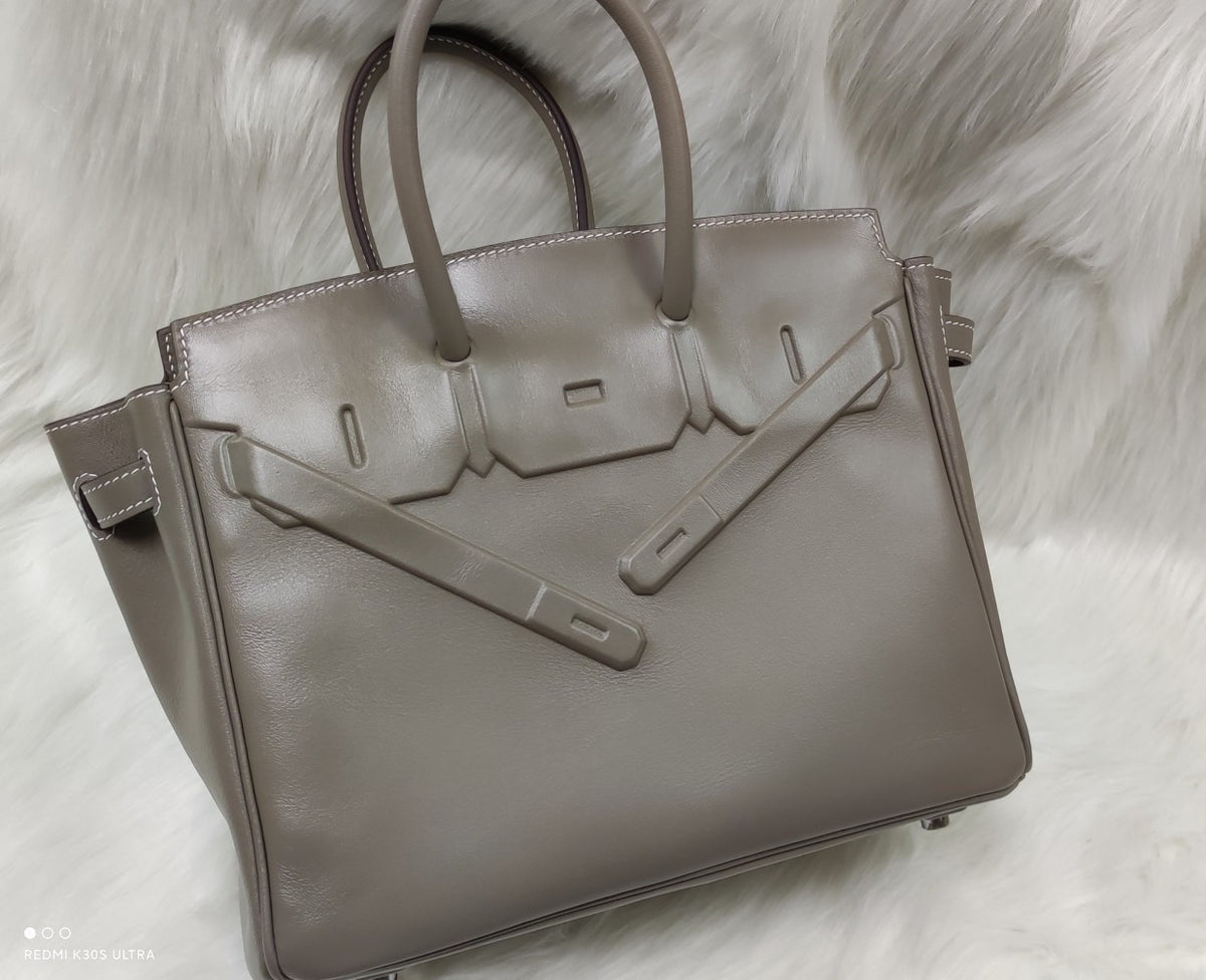 Hermes Shadow Birkin 25 Bag 8F Etain Evercalf Limited Edition