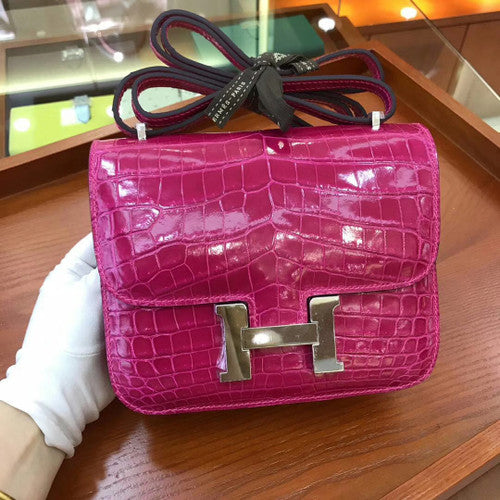 Hermes Fuchsia Constance 18 Crocodile Porosus