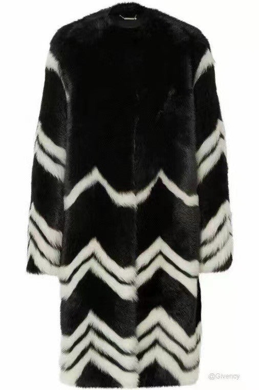 Givenchy chevron coat - Black