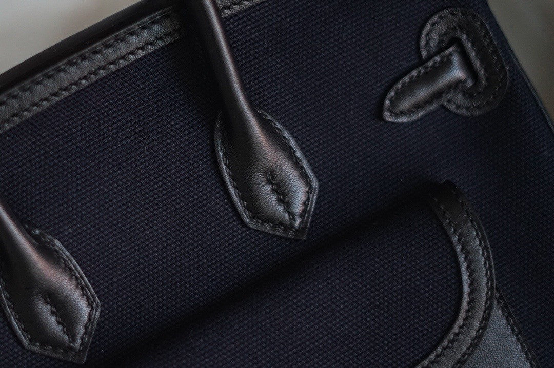 Hermes Limited Edition Cargo Birkin 25 cm Black Swift and canvas