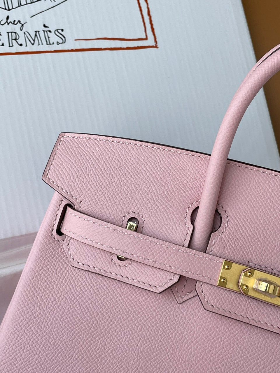Hermes Sakura Pink  Birkin 25 cm Epsom Gold Hardware