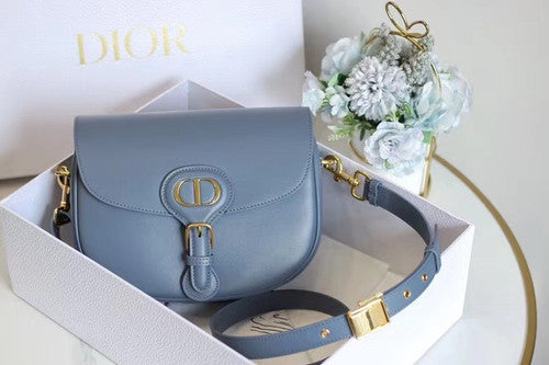 Christian Dior MEDIUM DIOR BOBBY BAG Blue Box Calfskin