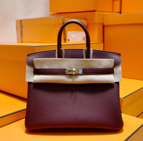 Hermes Bordeaux Birkin 25cm Togo Gold Hardware