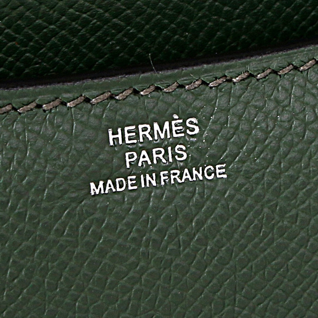 Hermes  Vert Anglais 2Q Constance 18 Epsom bag with Palladium Hardwares