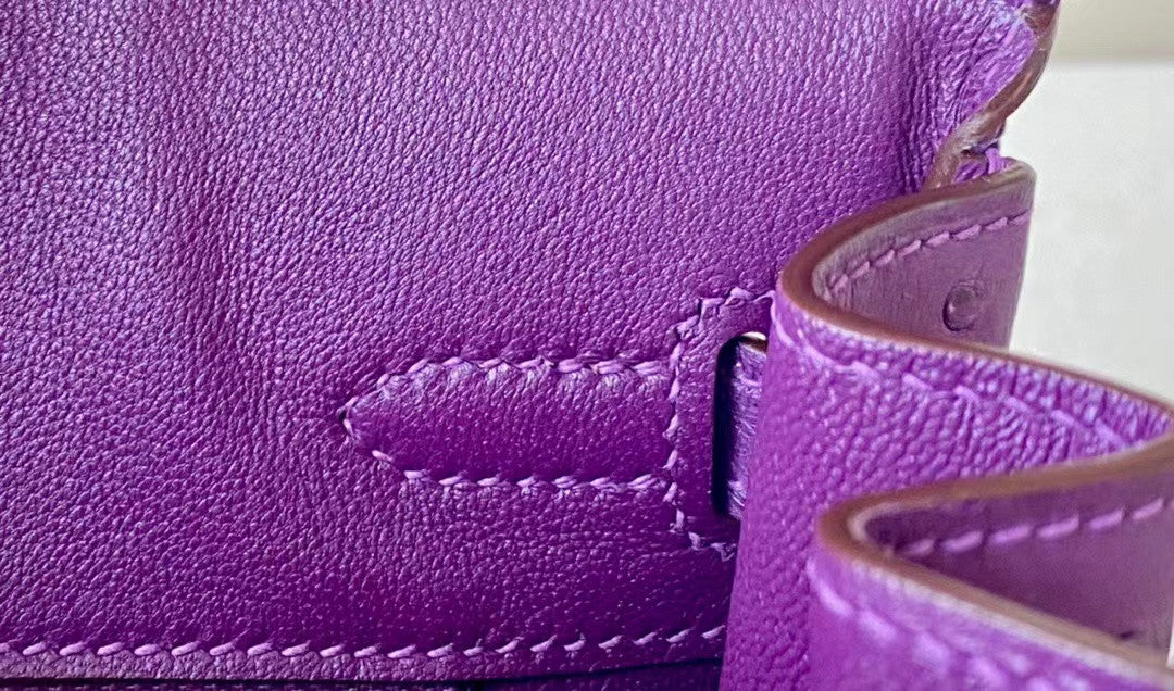 Hermes P9 Anemone Birkin Bag 25cm Ostrich Leather Gold Hardware