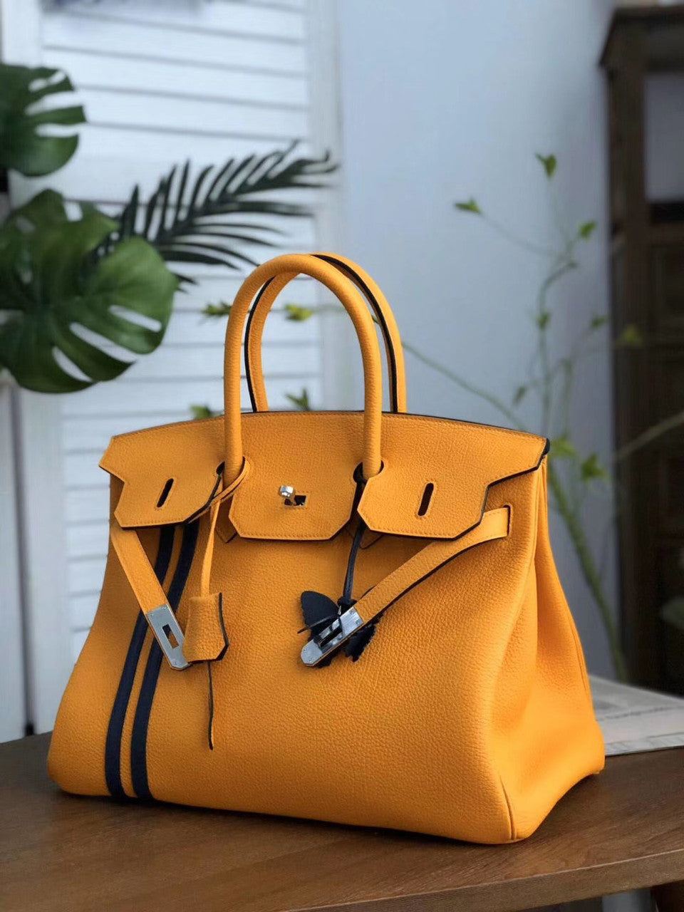 HERMÈS  LIMITED EDITION OFFICIER BIRKIN 35 JAUNE D’OR TOGO HANDBAG