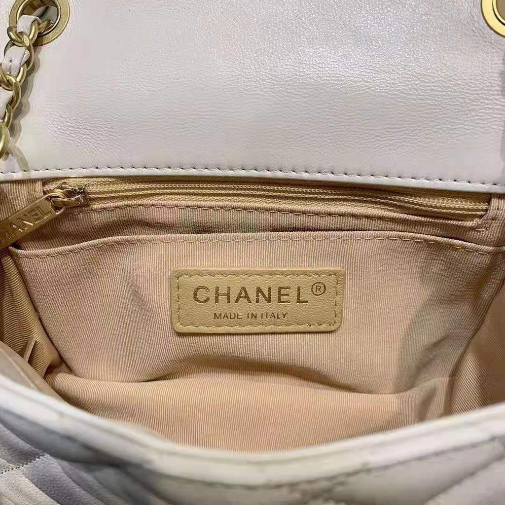 Chanel Small Flap Bag With Bow Strap White