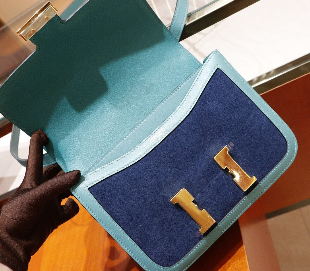 Hermes Special order Constance 23 Deerskin/Swift leather with Gold Hardware
