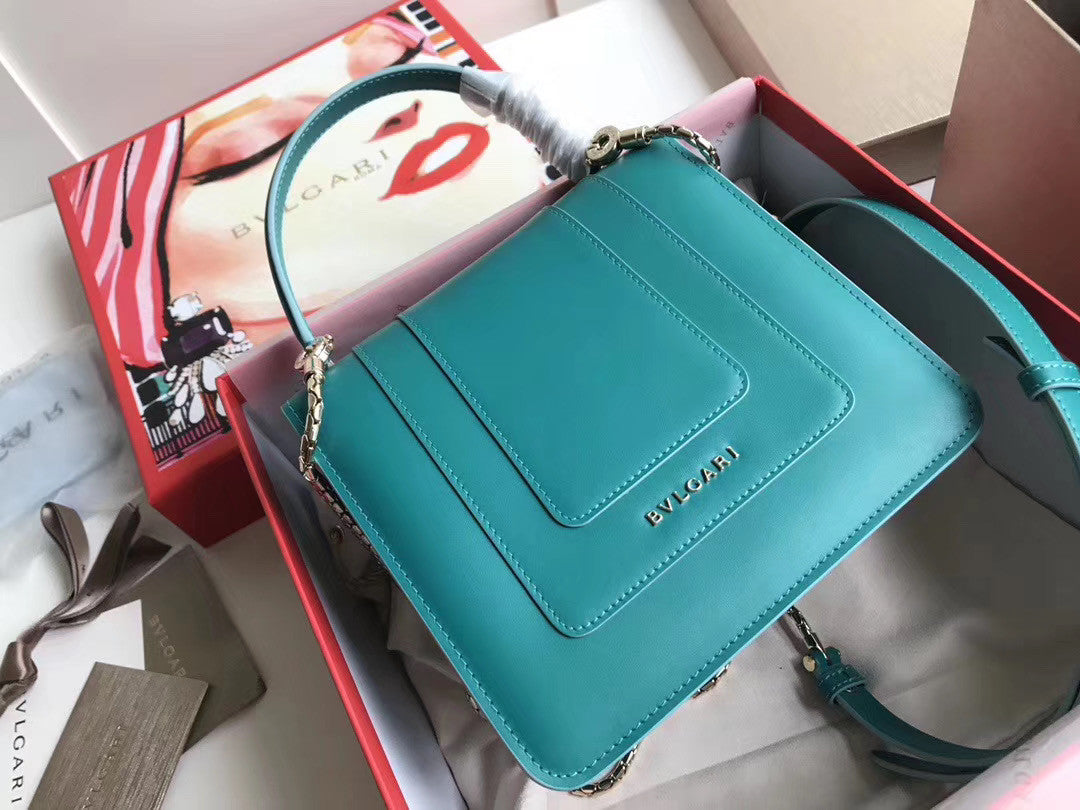 BVLGARI Limited Edition Serpenti Forever leather shoulder bag Green