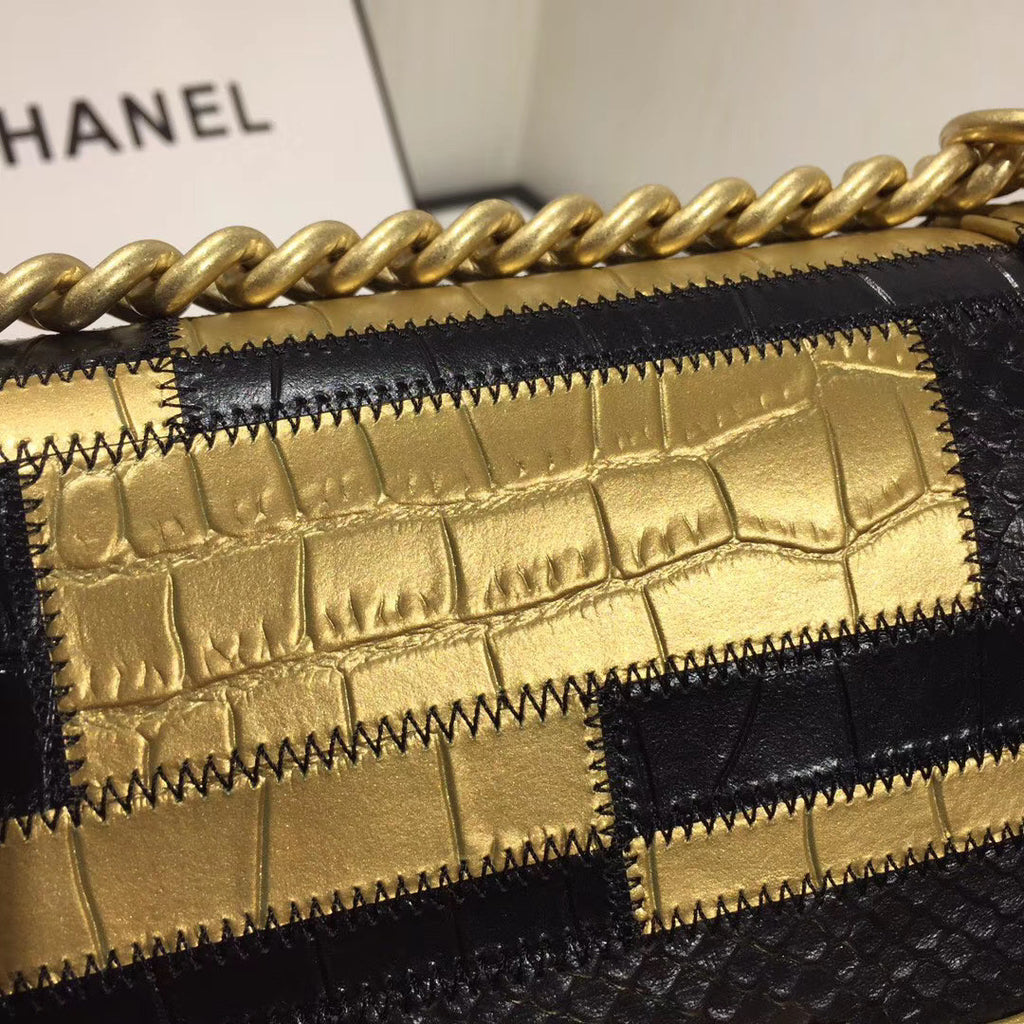 Chanel Crocodile & Python  Embossed Calfskin Small Boy Chanel handbag