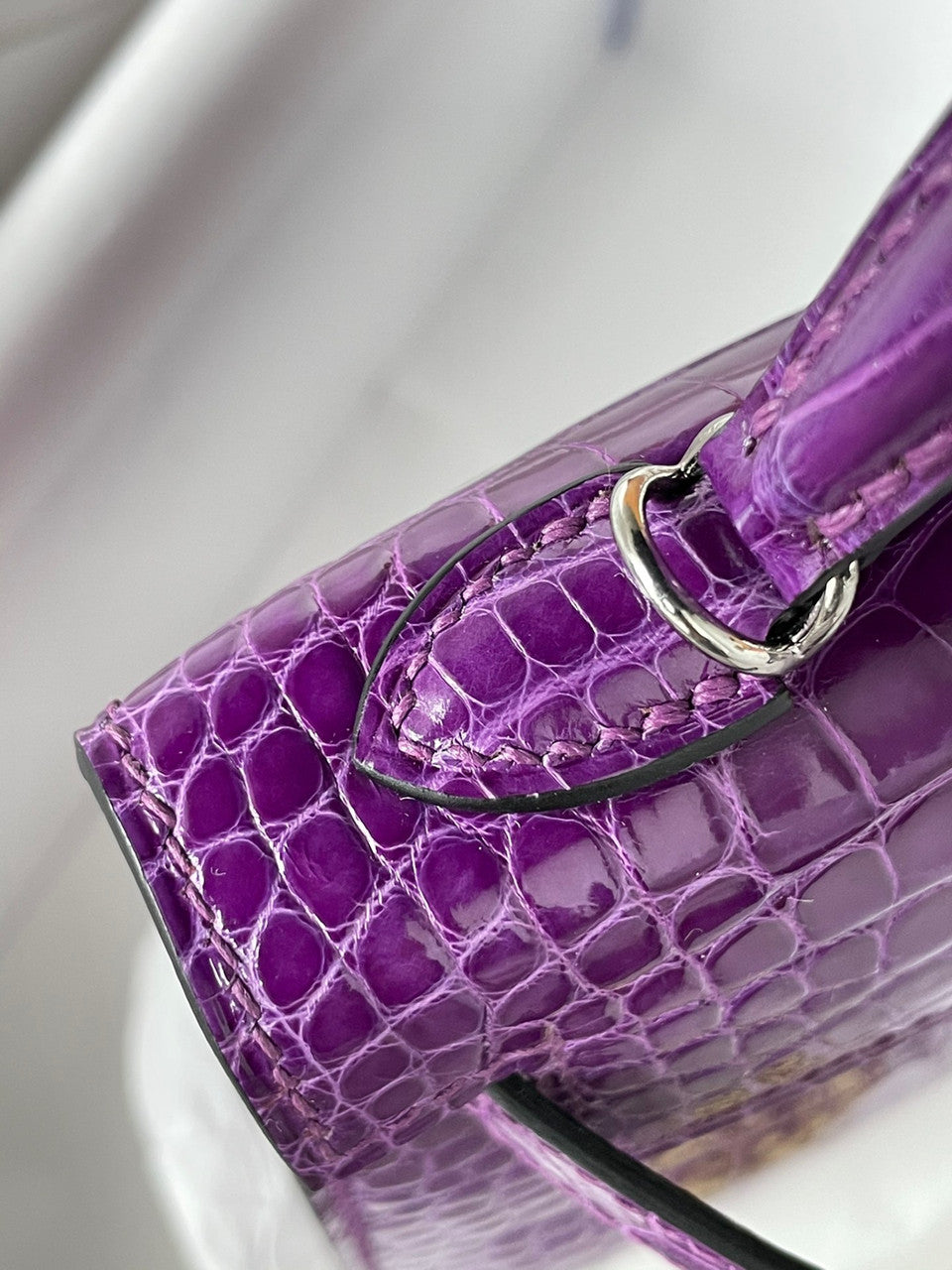 Hermes 9W Ultraviolet   Mini Kelly II 20 Alligator Palladium Hardware
