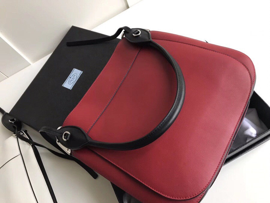 Prada Margit leather shoulder bag Red