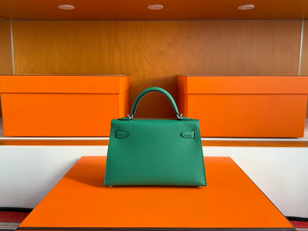 Hermès Mini Kelly II 20 – Green Epsom Leather (Palladium Hardware)