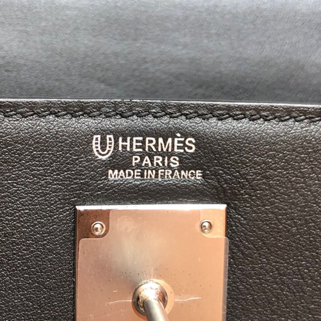 Hermes Special Order Kelly Lakis 32 Black with Palladium Hardware