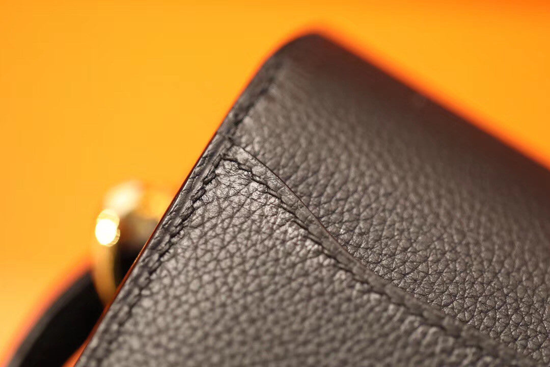 Hermes Black Evercolor Calfskin Mini Roulis Bag