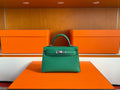 Hermès Mini Kelly II 20 – Green Epsom Leather (Palladium Hardware)