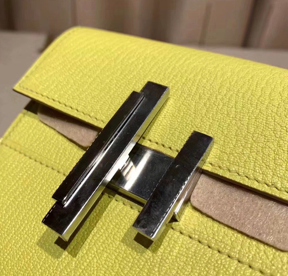 Hermes Cinhetic mini wallet 9R Lime
