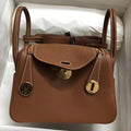 Hermès Mini Lindy 20cm Bag  Gold Taurillon Clemence Leather Gold Hardware