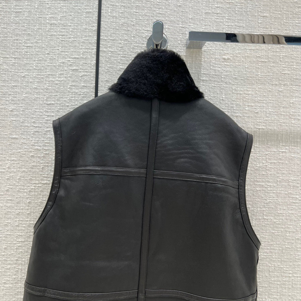 Hermès Reversible long leather vest