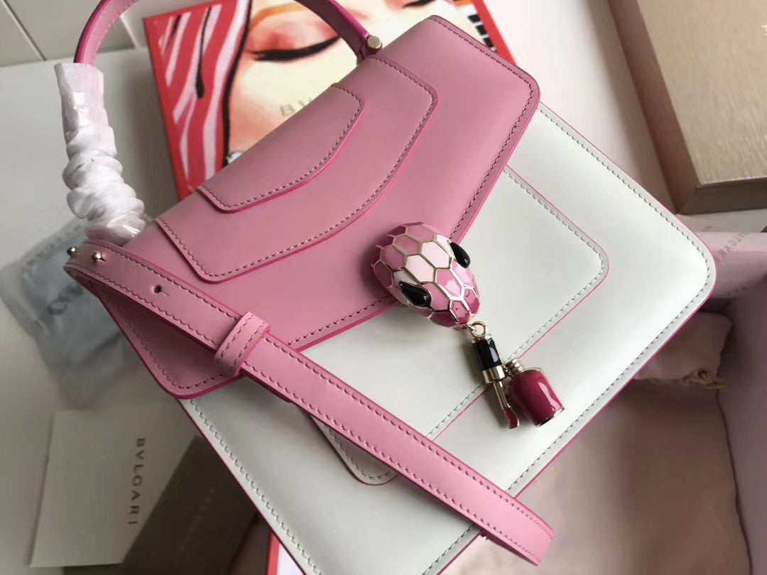 BVLGARI Limited Edition Serpenti Forever leather shoulder bag Pink