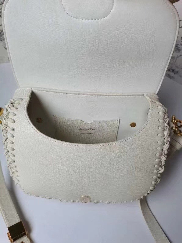 Christian Dior MEDIUM DIOR BOBBY BAG Latte Grained Calfskin with Whipstitched Seams