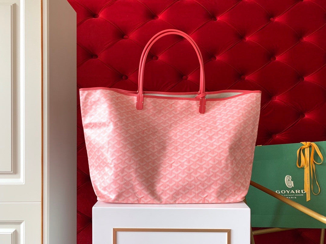 Goyard Limited Edition "LOVE"   St Louis GM Tote Pink Chevron Bag