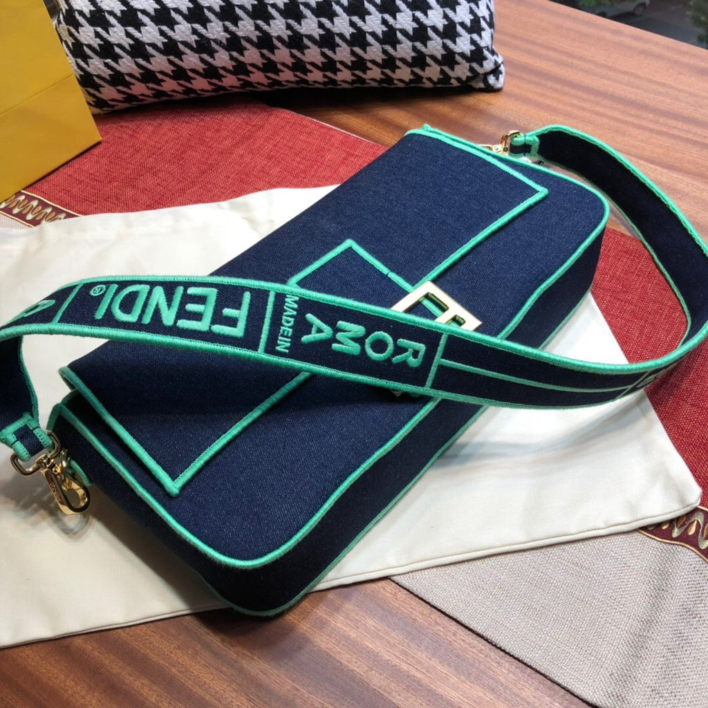 Fendi Blue denim bag Large
