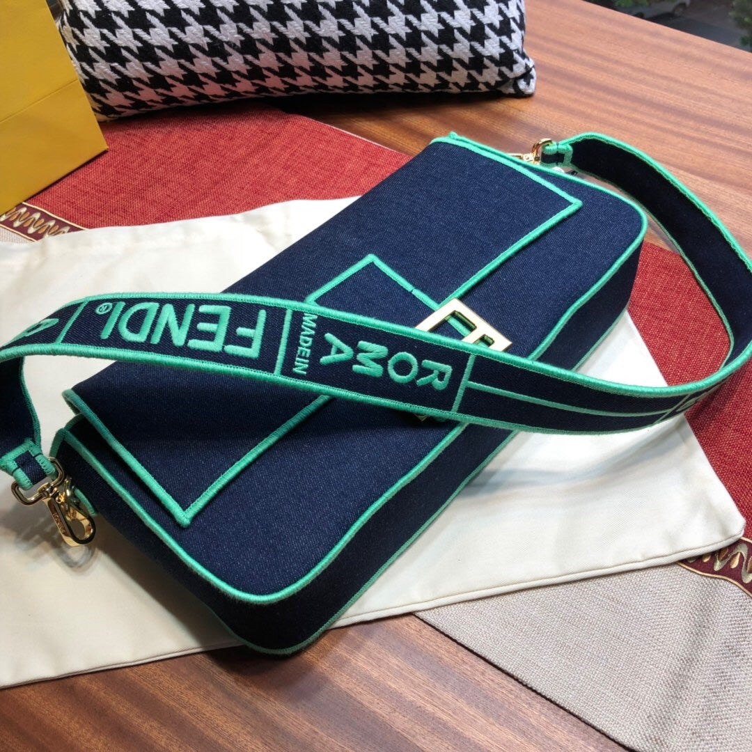 Fendi Blue denim bag Large