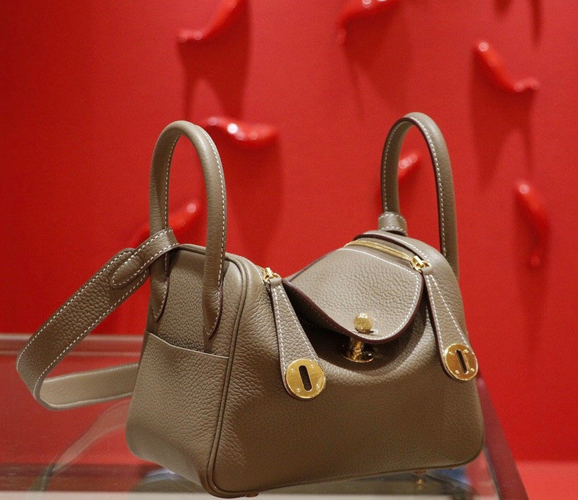 Hermes Mini Lindy 20cm Bag Etopue Togo Leather Gold Hardware